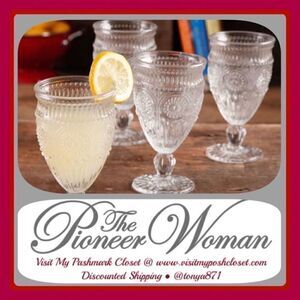 Flash Sale! 🦋 New Pioneer Woman Adeline 12-Ounce Footed Glass Goblets